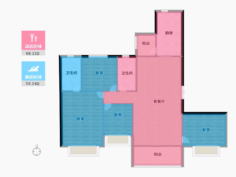 广东省-江门市-恒大御景半岛-114.00-户型库-动静分区