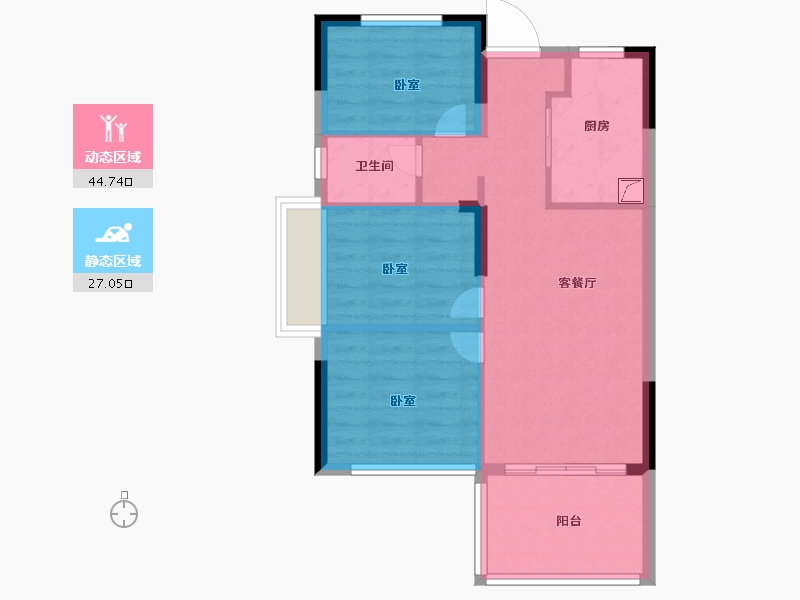 浙江省-嘉兴市-翰峰云邸-64.00-户型库-动静分区