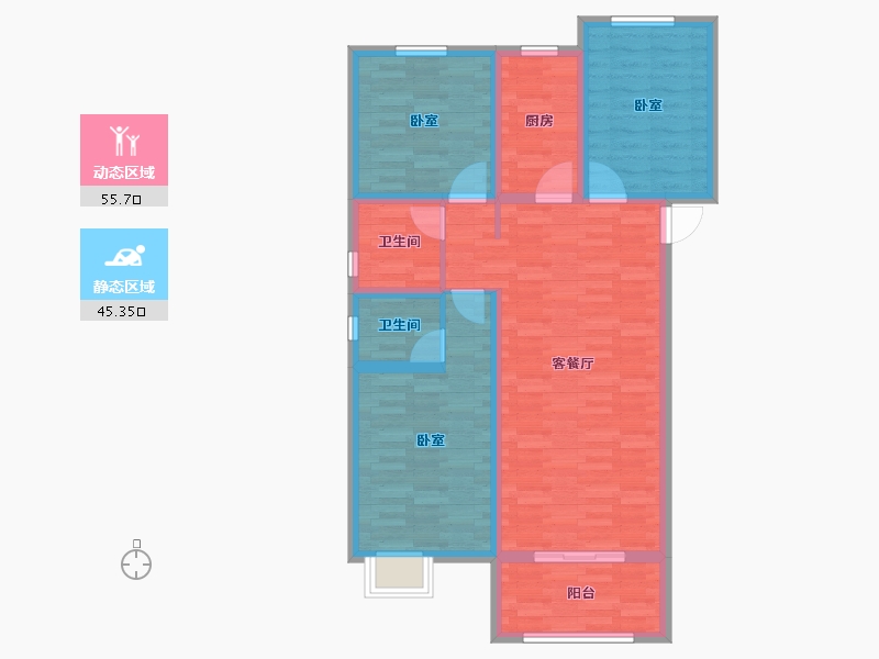 河南省-开封市-美居·红枫御景-90.00-户型库-动静分区