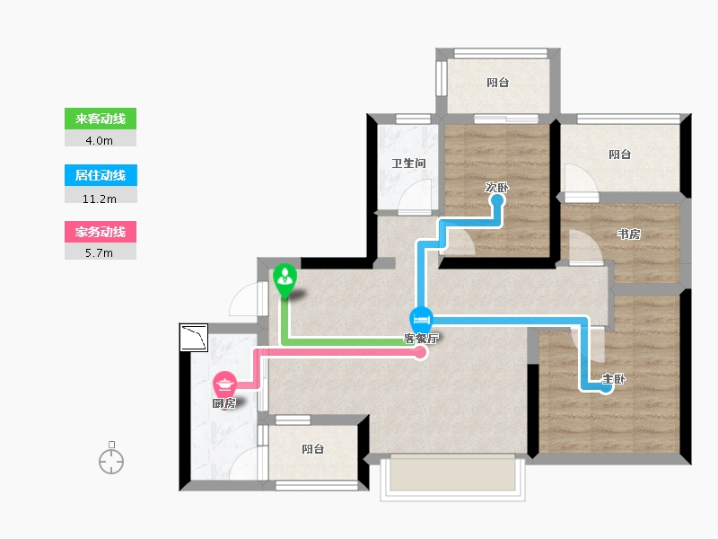 四川省-成都市-西班牙森林-69.23-户型库-动静线