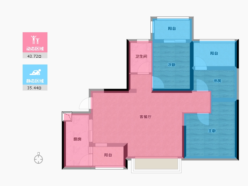 四川省-成都市-西班牙森林-69.23-户型库-动静分区