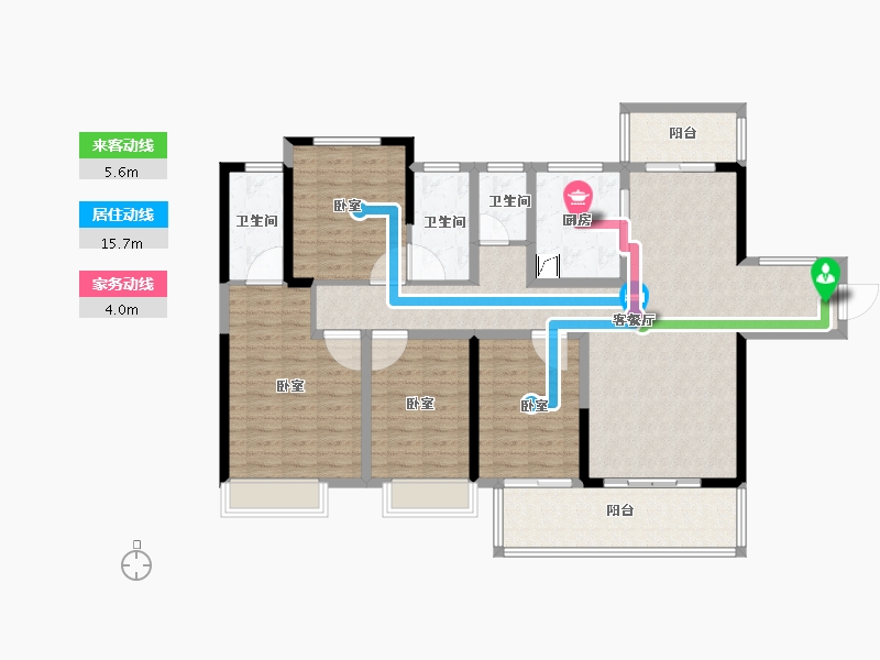 湖南省-郴州市-长房金宸府-133.58-户型库-动静线