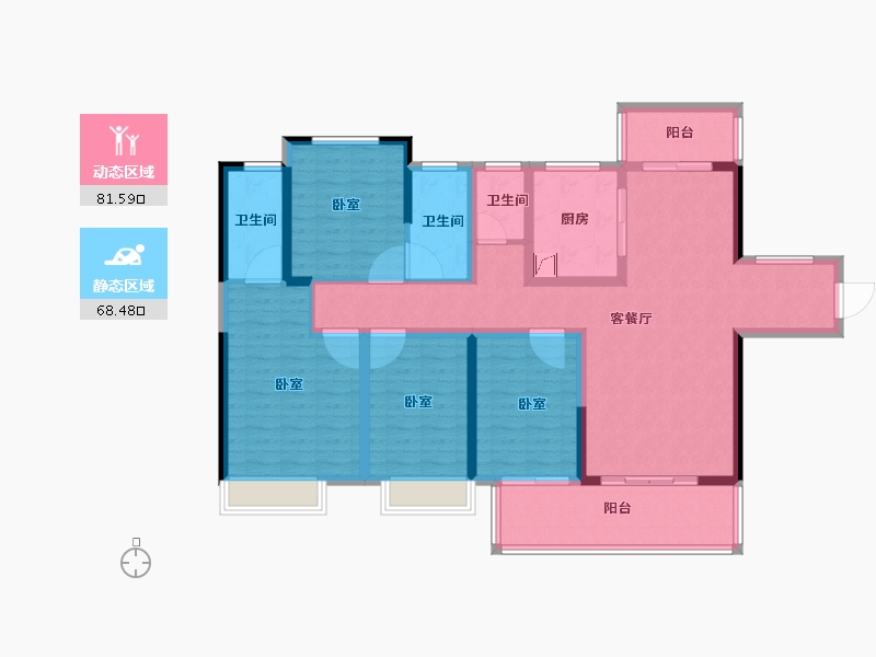 湖南省-郴州市-长房金宸府-133.58-户型库-动静分区