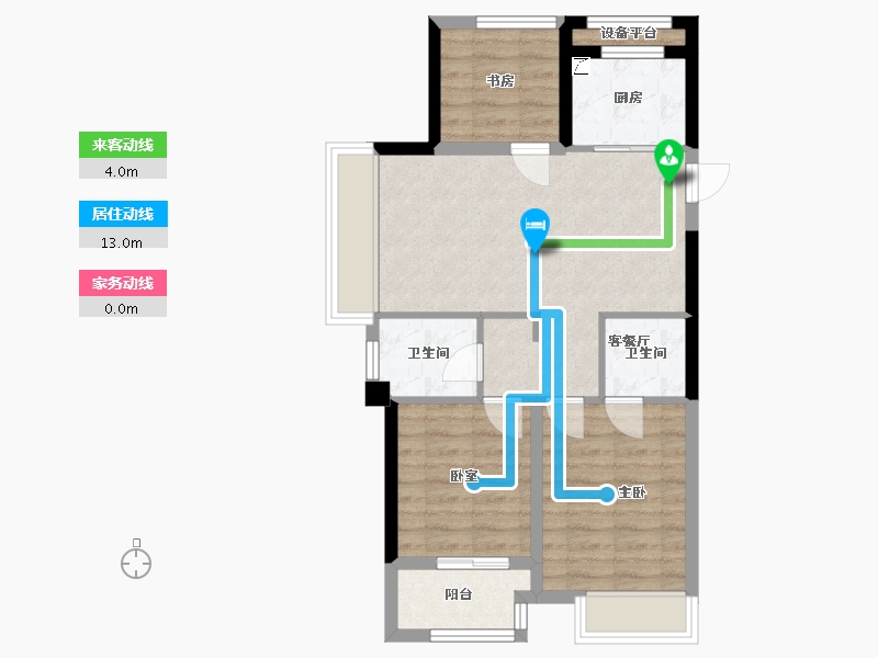 浙江省-嘉兴市-融创海越府-66.40-户型库-动静线