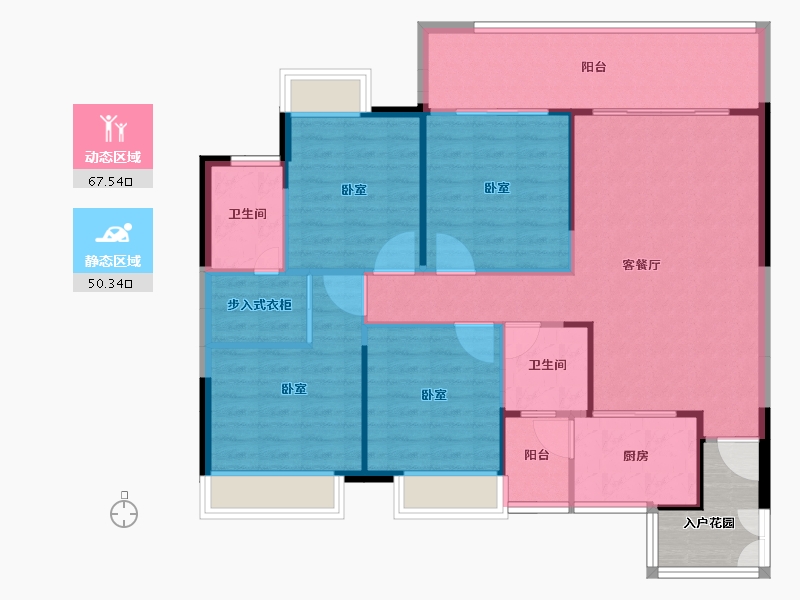 湖南省-怀化市-麻阳民投·长寿小镇-113.44-户型库-动静分区