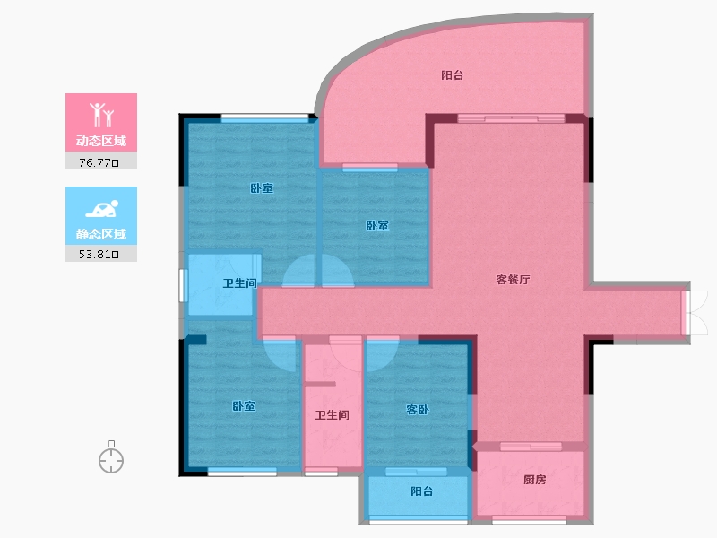 湖南省-怀化市-金沙湾·滨江学苑-118.29-户型库-动静分区