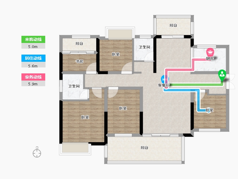 湖南省-郴州市-湖南建工东玺台-120.41-户型库-动静线