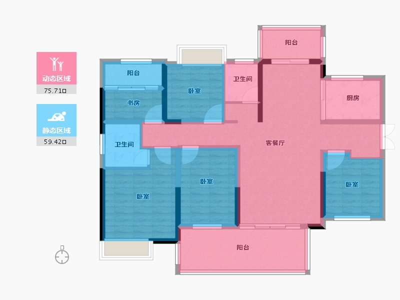 湖南省-郴州市-湖南建工东玺台-120.41-户型库-动静分区