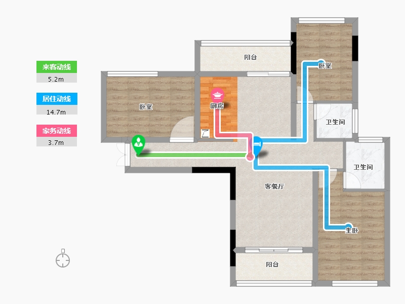 湖南省-怀化市-宏晟·公园府-89.82-户型库-动静线