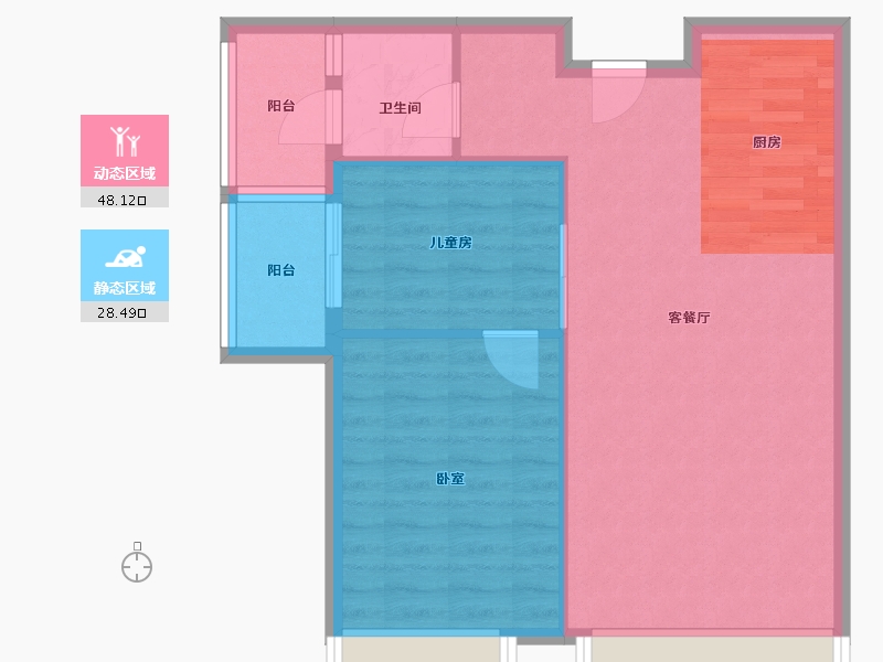 广东省-广州市-盈港国际-69.97-户型库-动静分区