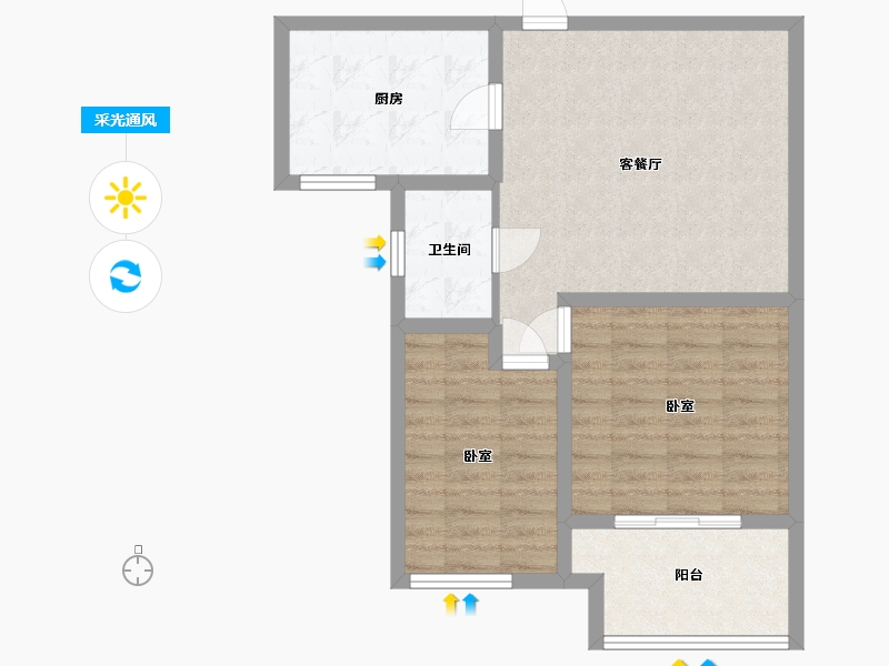 山东省-淄博市-创业齐韵韶苑-68.00-户型库-采光通风