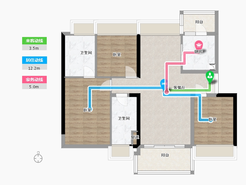 广东省-广州市-新世界天逸-90.14-户型库-动静线