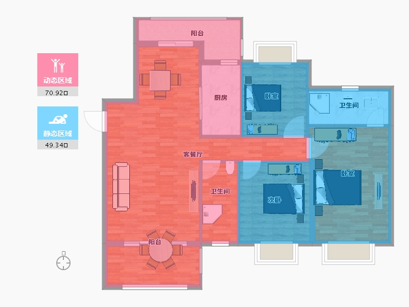 广东省-清远市-江畔华庭-109.90-户型库-动静分区