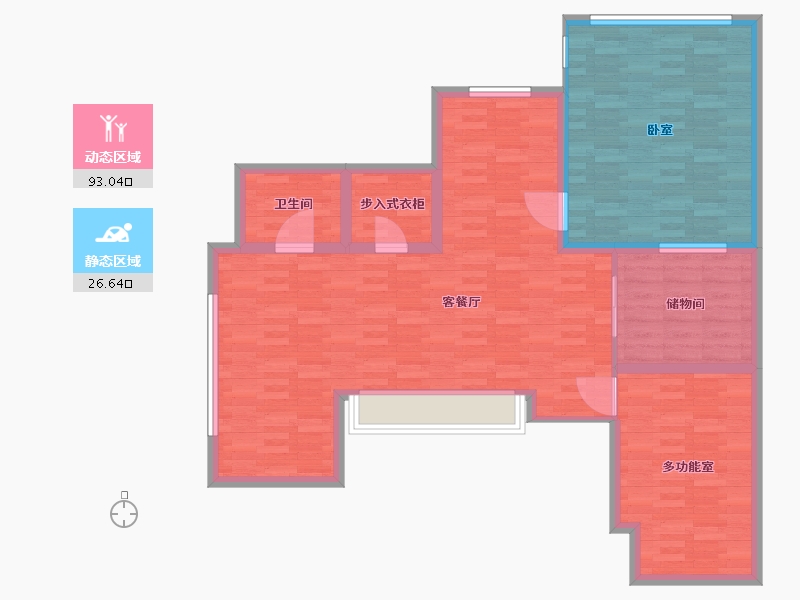 辽宁省-大连市-凤起潮鸣-108.71-户型库-动静分区