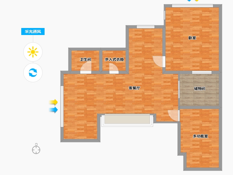 辽宁省-大连市-凤起潮鸣-108.71-户型库-采光通风