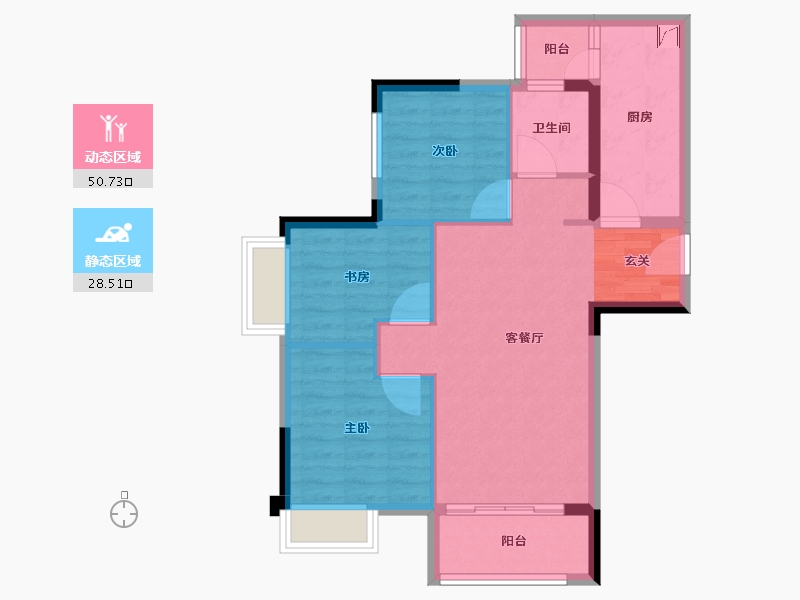 广东省-清远市-清远佳兆业城市广场-70.76-户型库-动静分区