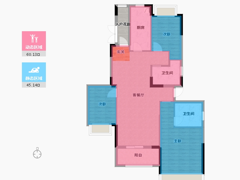 湖南省-常德市-汉寿恒大御府-98.32-户型库-动静分区