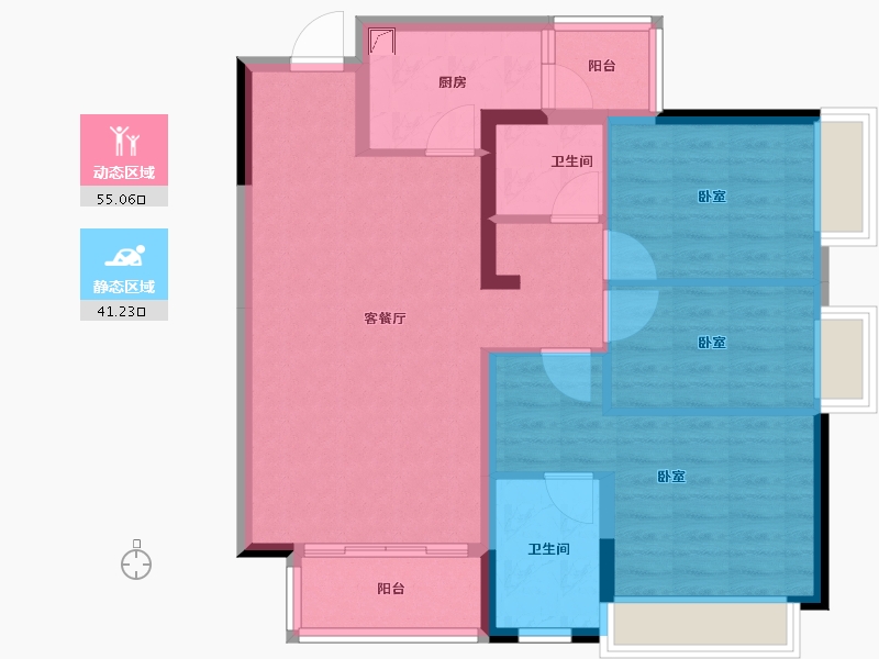 湖南省-郴州市-长房金宸府-85.99-户型库-动静分区