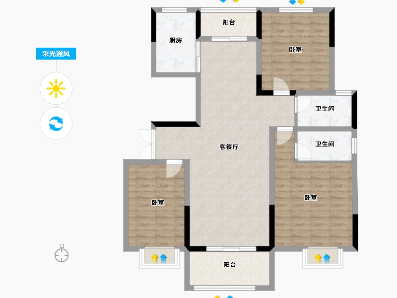 河南省-开封市-通许建业城-112.00-户型库-采光通风