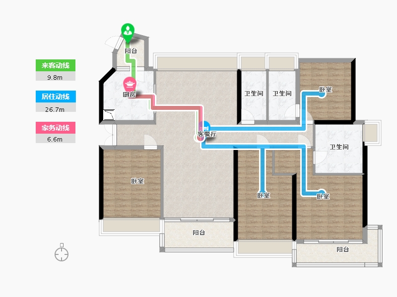 广东省-广州市-新世界天逸-152.38-户型库-动静线