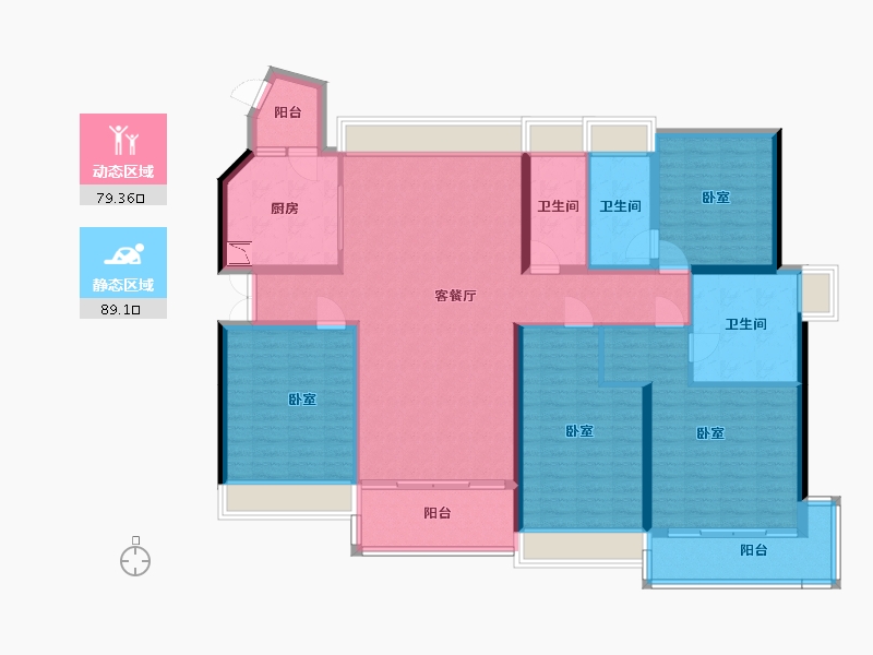 广东省-广州市-新世界天逸-152.38-户型库-动静分区