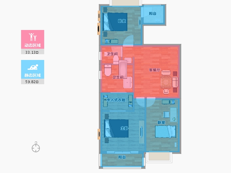 广东省-清远市-保利麓湖-83.99-户型库-动静分区