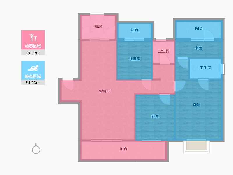 湖南省-衡阳市-绿地衡阳城际空间站-98.21-户型库-动静分区