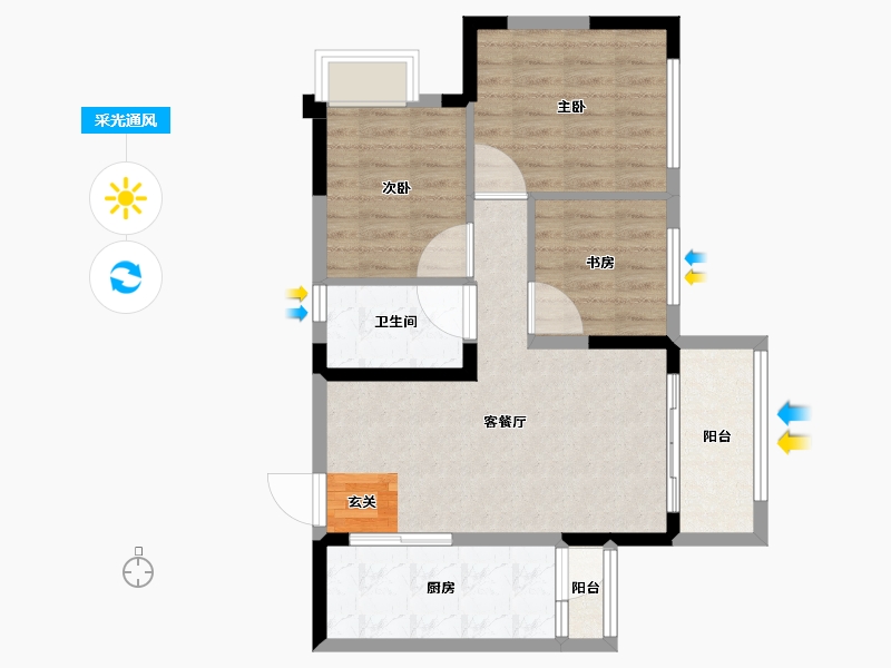 广东省-清远市-清远佳兆业城市广场-69.71-户型库-采光通风