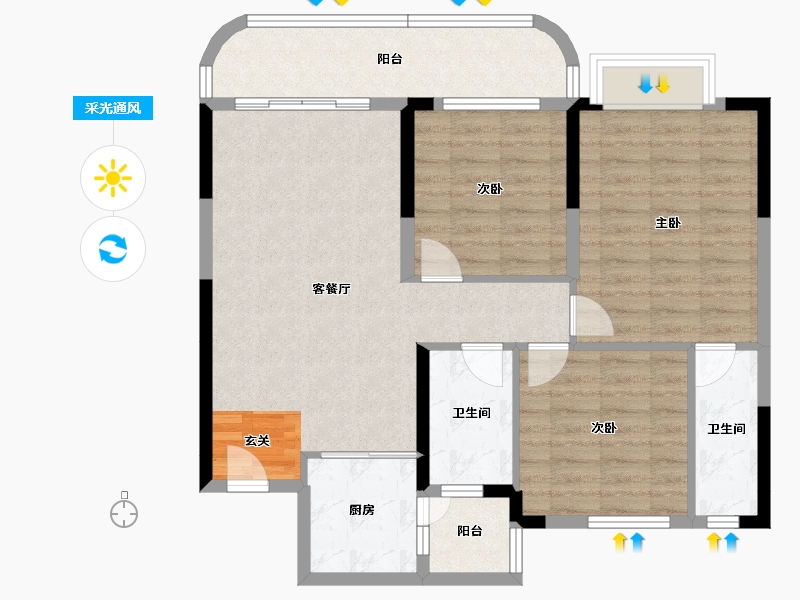 广东省-清远市-江湾明珠-91.15-户型库-采光通风