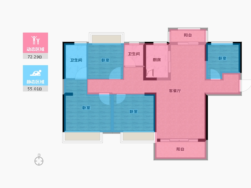 湖南省-郴州市-长房金宸府-113.58-户型库-动静分区