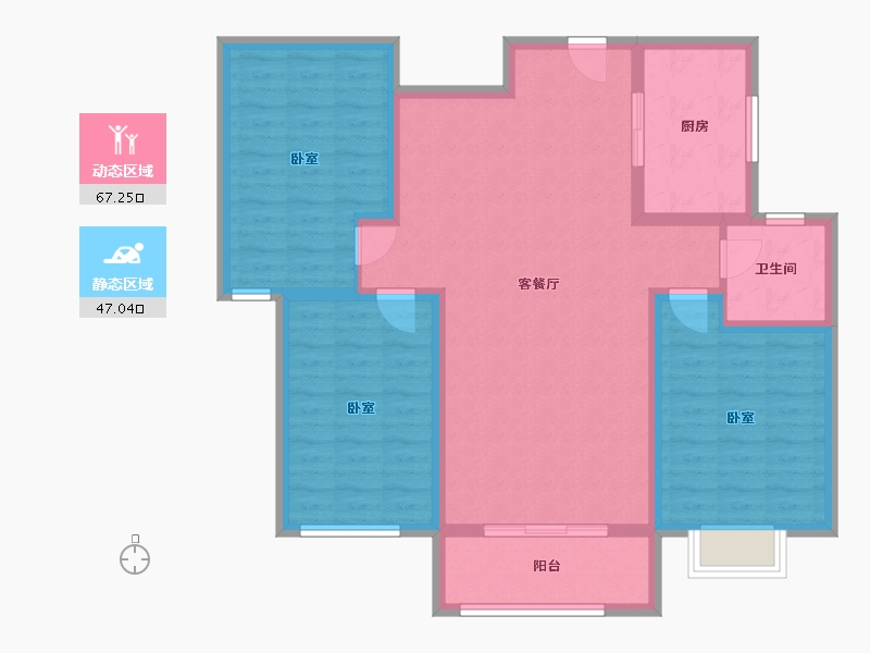 山东省-淄博市-创业齐韵韶苑-102.85-户型库-动静分区