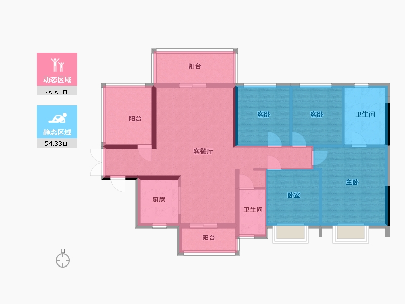 广西壮族自治区-玉林市-陆川碧桂园-117.96-户型库-动静分区