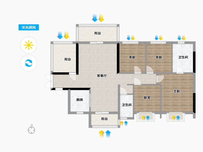 广西壮族自治区-玉林市-陆川碧桂园-117.96-户型库-采光通风