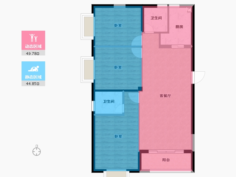 福建省-福州市-阳光城山与海-86.00-户型库-动静分区