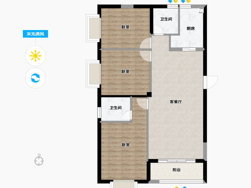 福建省-福州市-阳光城山与海-86.00-户型库-采光通风