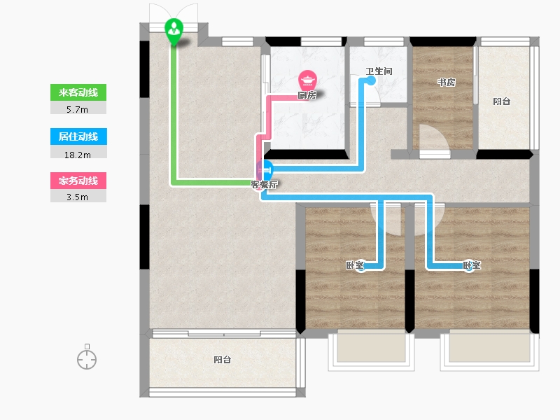 湖南省-郴州市-湖南建工东玺台-73.02-户型库-动静线