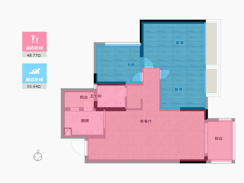 广东省-湛江市-奥园滨海尚居-70.00-户型库-动静分区