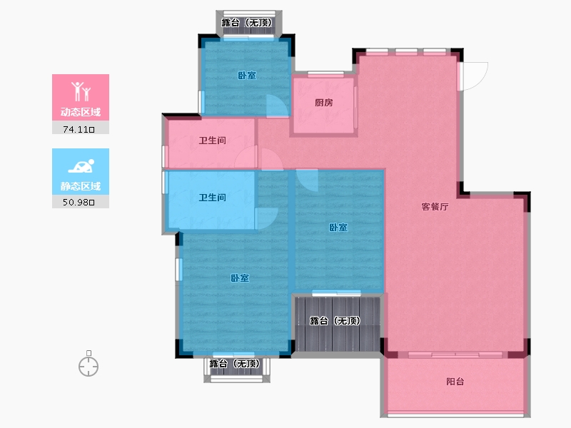 湖南省-长沙市-电建地产星湖湾-123.83-户型库-动静分区