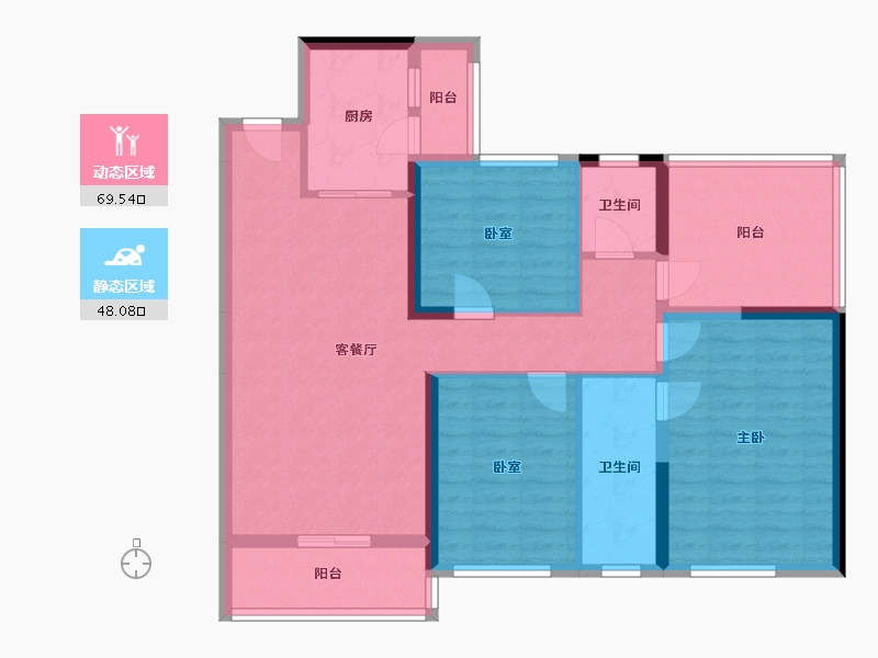 广西壮族自治区-玉林市-陆川碧桂园-105.07-户型库-动静分区