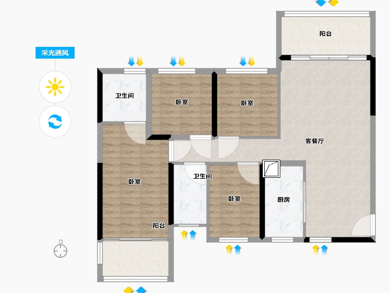 湖南省-郴州市-郴州恒大林溪郡-113.01-户型库-采光通风