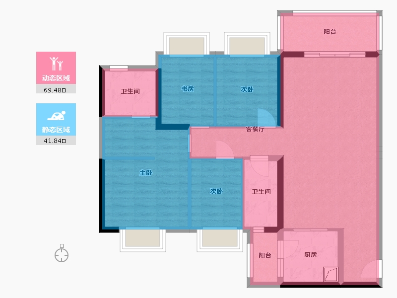 湖南省-常德市-汉寿恒大御府-99.27-户型库-动静分区