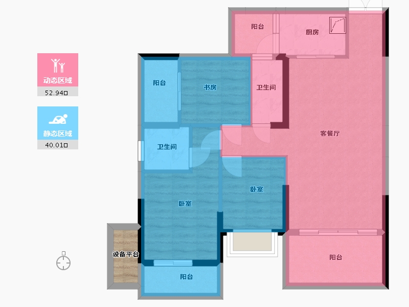 湖南省-郴州市-尚品福城-84.64-户型库-动静分区