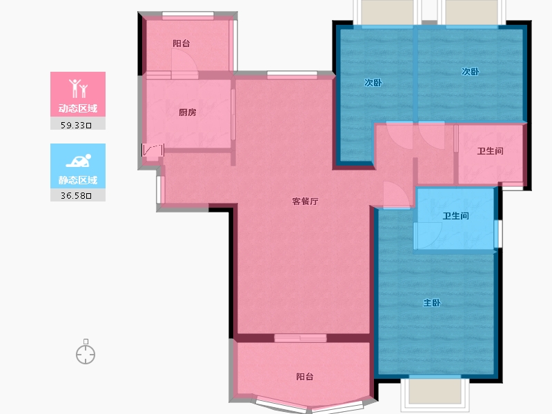 湖南省-常德市-汉寿恒大御府-85.33-户型库-动静分区