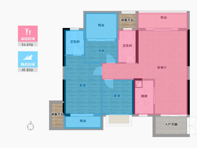 湖南省-郴州市-尚品福城-95.45-户型库-动静分区