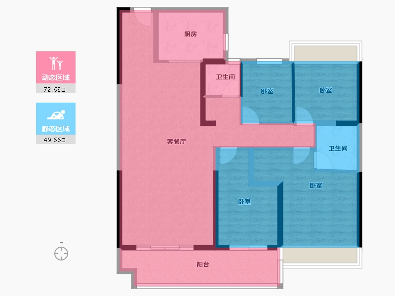 广东省-广州市-华耀碧桂园·十里江湾-109.70-户型库-动静分区