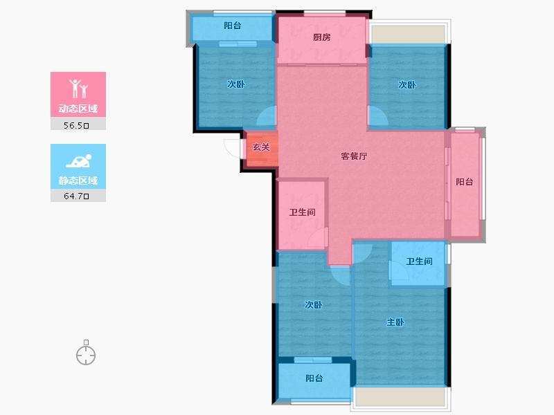 福建省-福州市-名城紫金轩-110.01-户型库-动静分区