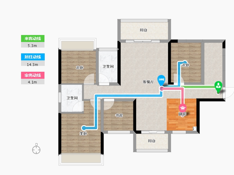 湖南省-怀化市-水岸龙腾--观江府-108.50-户型库-动静线