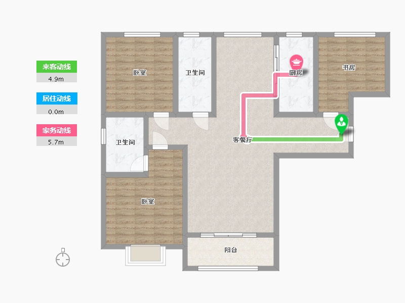 山东省-淄博市-创业齐韵韶苑-111.49-户型库-动静线