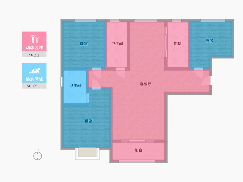 山东省-淄博市-创业齐韵韶苑-111.49-户型库-动静分区