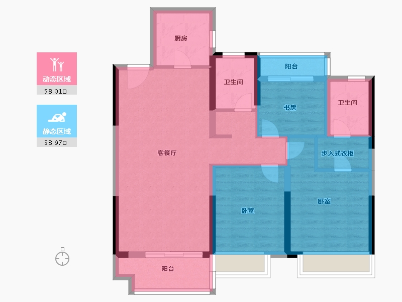 湖南省-岳阳市-中梁·首府-86.00-户型库-动静分区